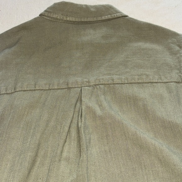 Thread & Supply Sage  Button Up Linen Blend Frayed Hem Western Boho‎ XS - Picture 6 of 7